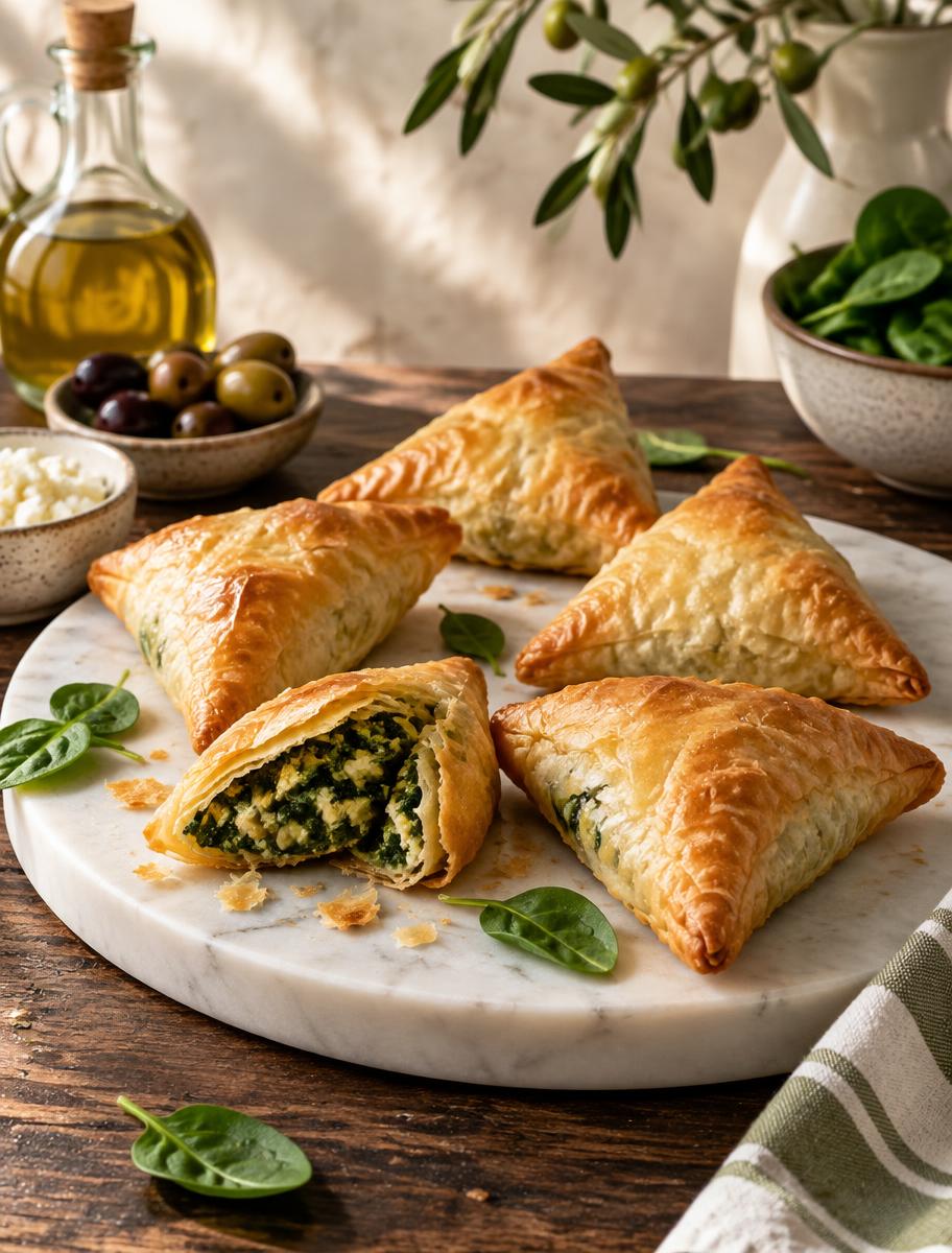 Gluten-free spinach pies ready to bake and share